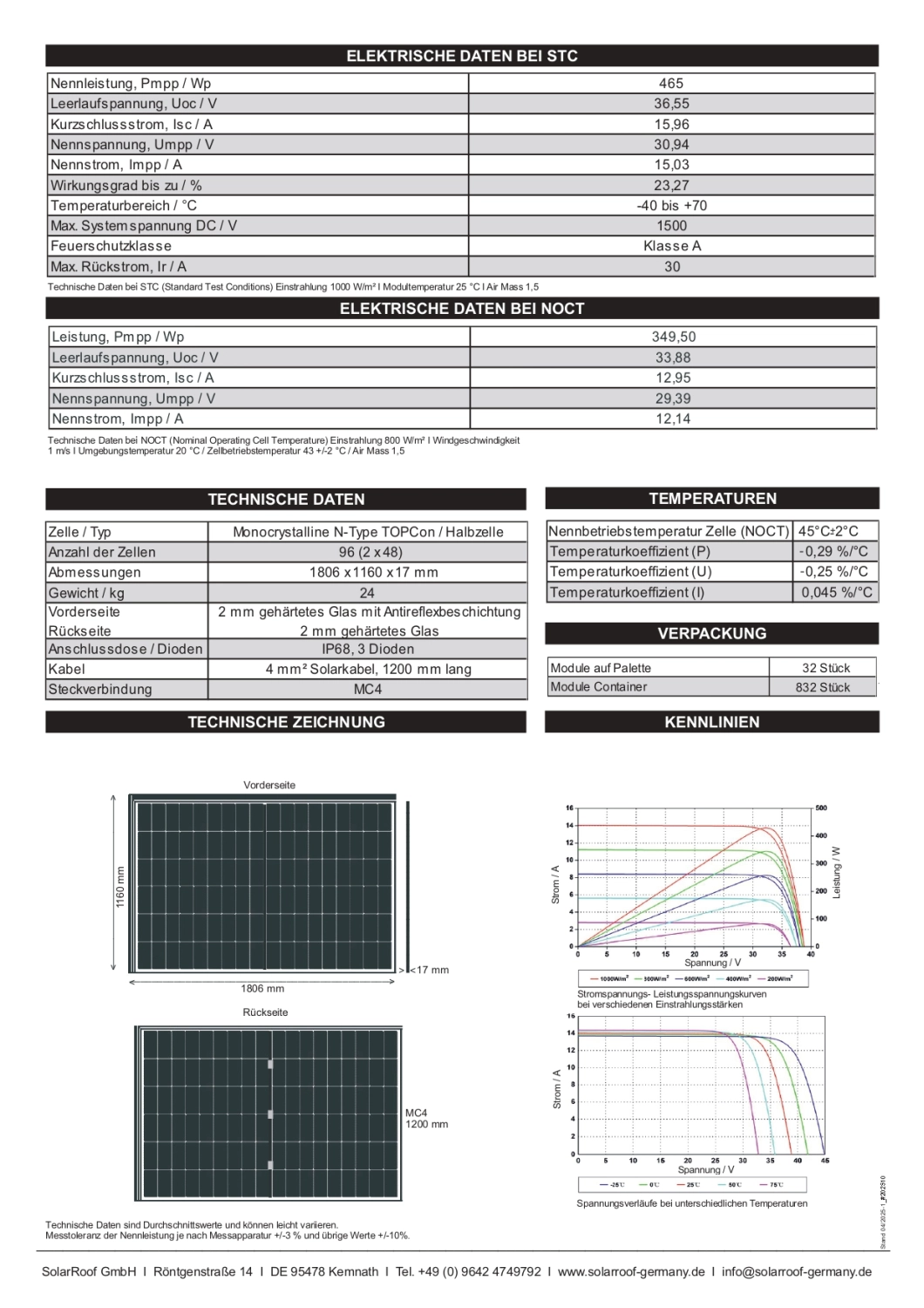 Informationen über SolarRoof Solrif Glas/Glas Bifacial N-Typ 445W - 465W von SolarRoof GmbH
