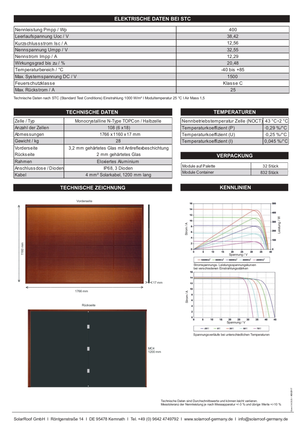 Informationen über SolarRoof Solrif Glas/Folie N-Typ 445W - 465W von SolarRoof GmbH