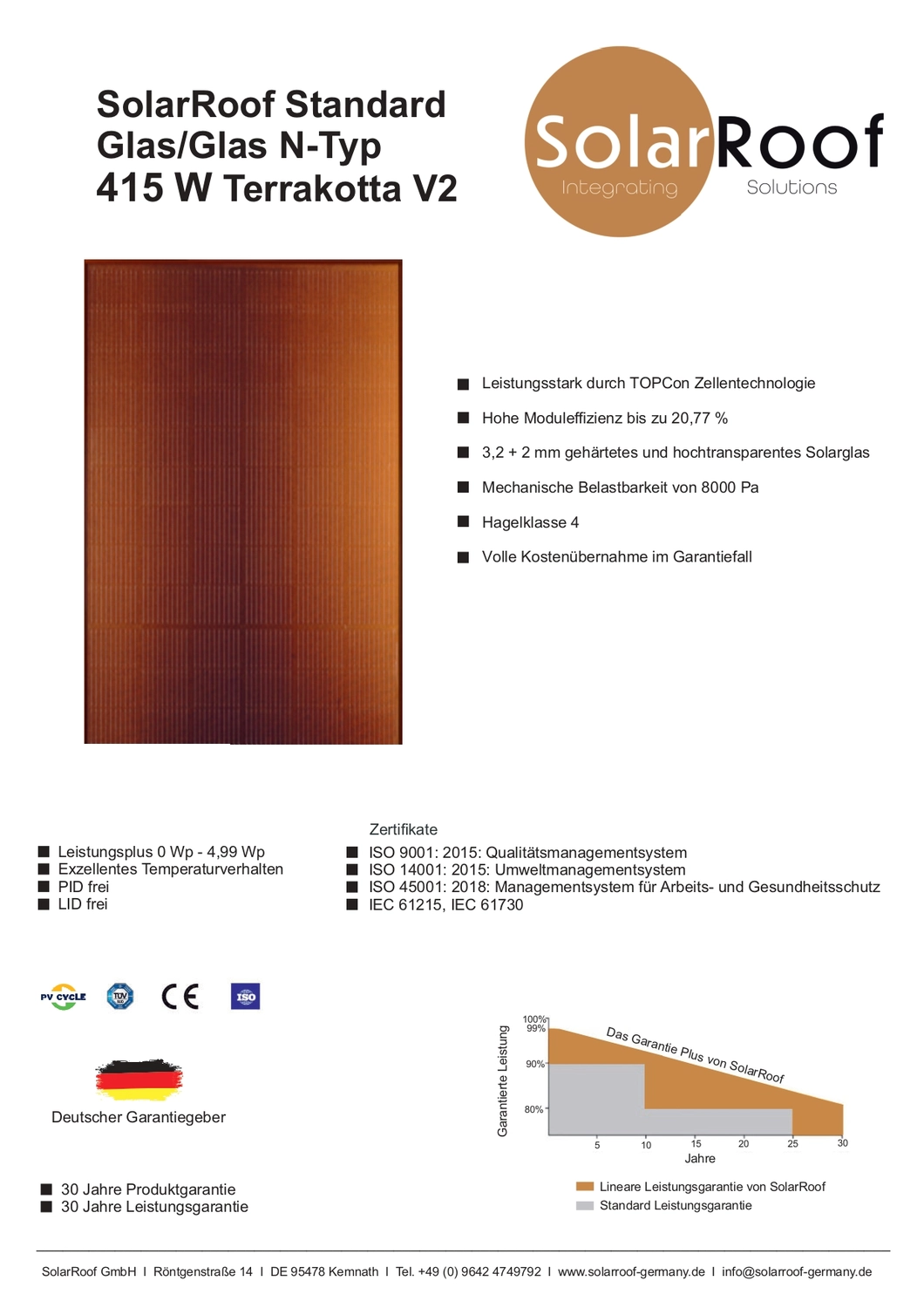 Informationen über SolarRoof Solrif Glas/Folie N-Typ 445W - 465W von SolarRoof GmbH