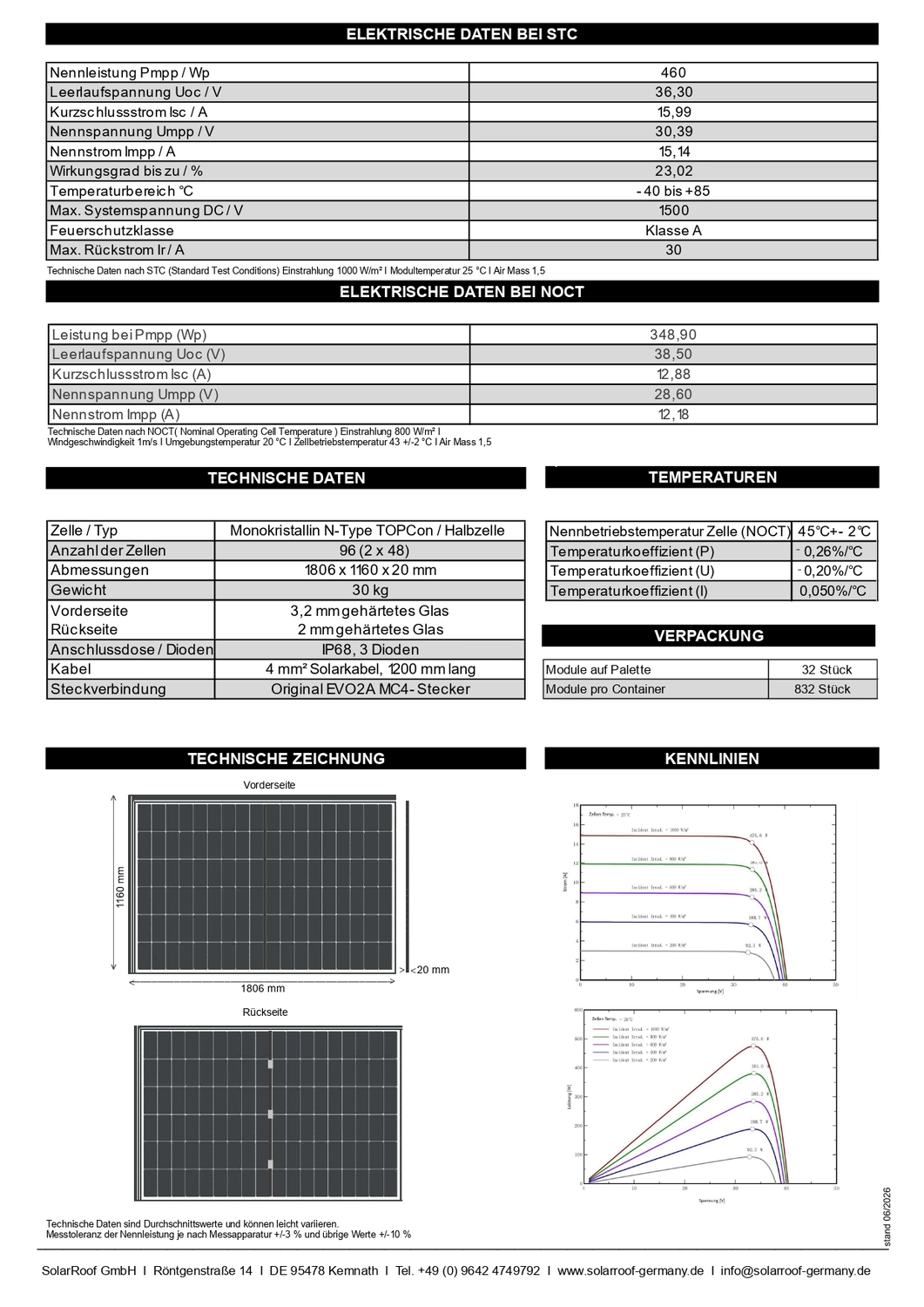 Informationen über SolarRoof Solrif Glas/Folie N-Typ 445W - 465W von SolarRoof GmbH