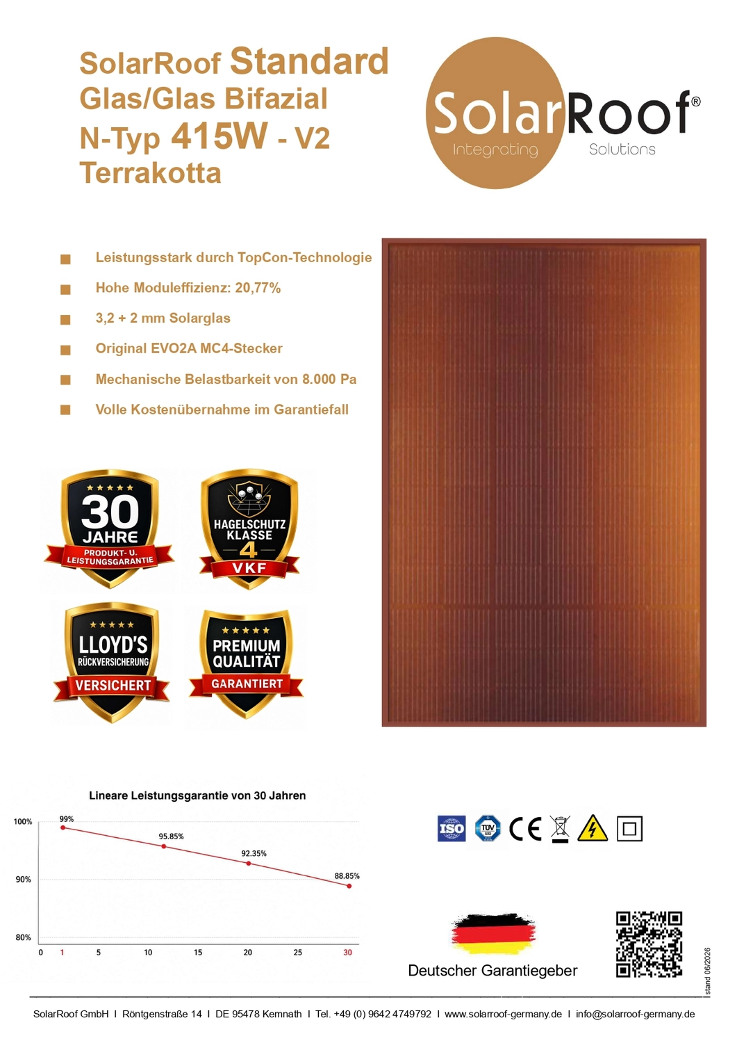 Informationen über SolarRoof Solrif Glas/Folie N-Typ 445W - 465W von SolarRoof GmbH